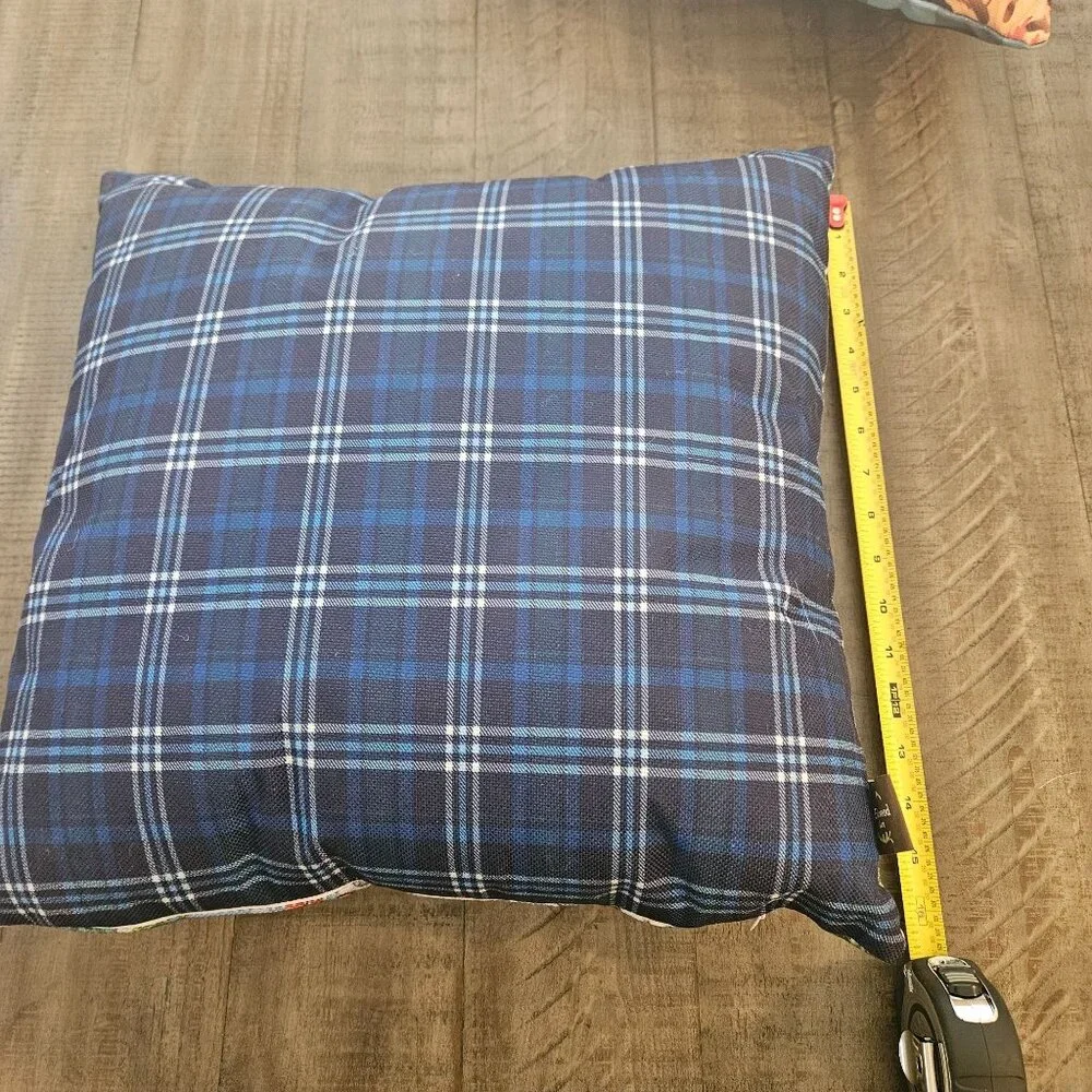 Briarwood Lane Cardinal Themed Reversible Throw Pillow With Plaid Back Design